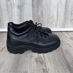 Thorogood Soft Streets Oxford Black Leather Shoes Womens 6.5 Wide Postal Certifi